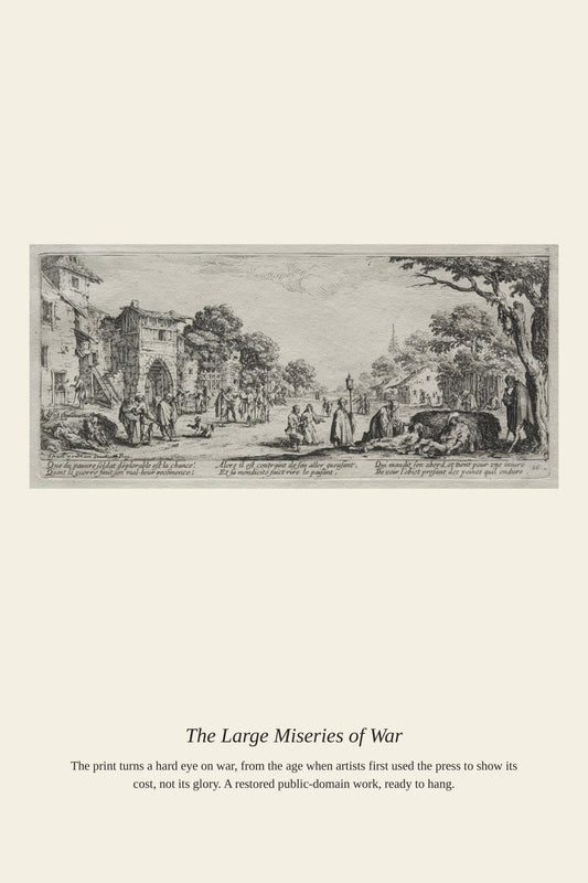 The Large Miseries of War (8) - Antique Historical Print