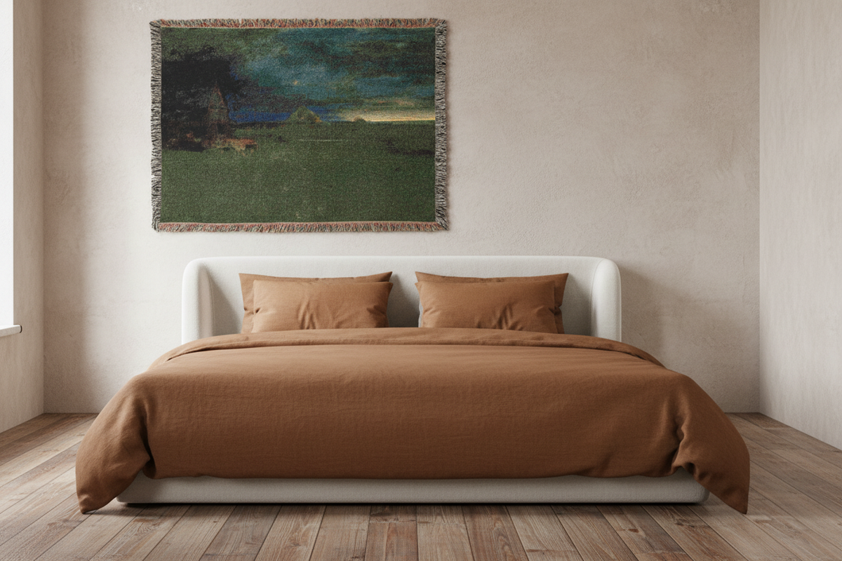 The Lonely Farm, Nantucket — Inness Tapestry Blanket