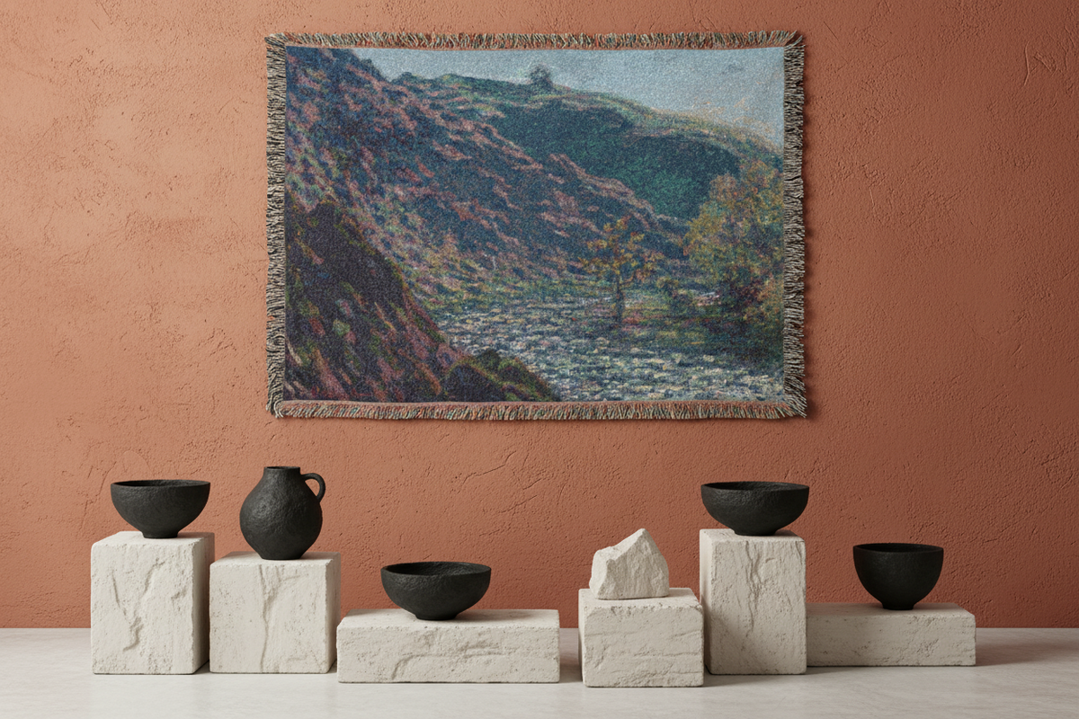 The Petite Creuse River — Monet Tapestry Blanket