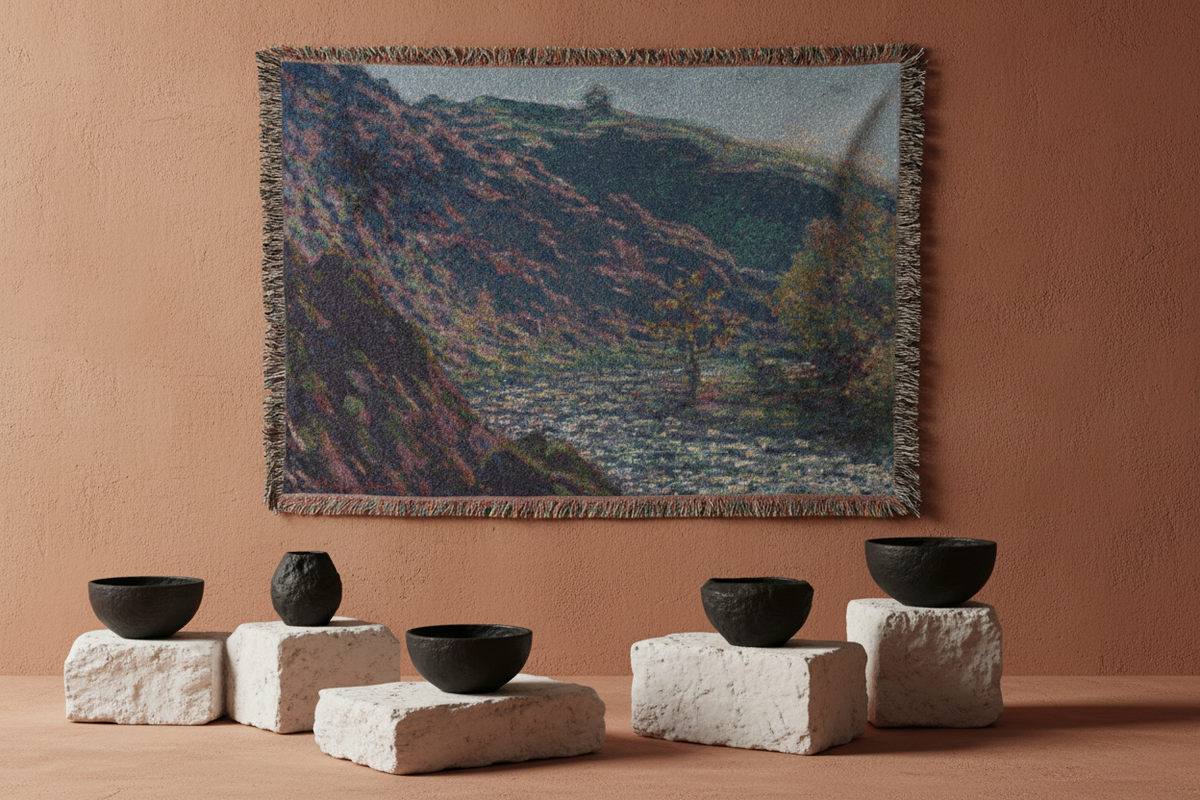 The Petite Creuse River — Monet Tapestry Blanket