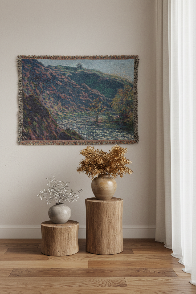The Petite Creuse River — Monet Tapestry Blanket