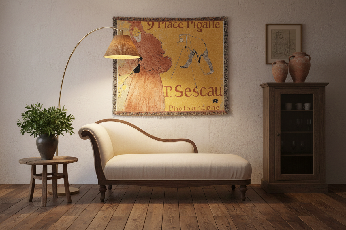 The Photographer Sescau — Toulouse-Lautrec Tapestry Blanket