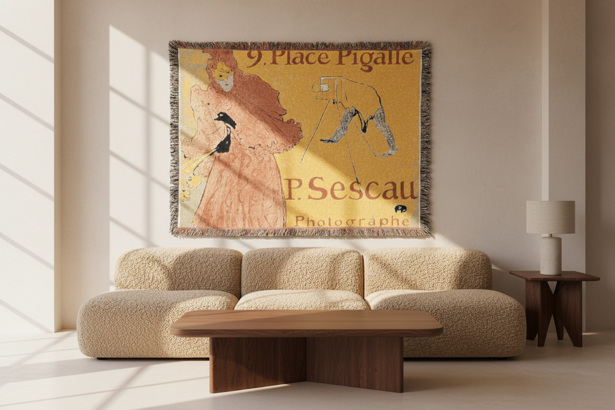 The Photographer Sescau — Toulouse-Lautrec Tapestry Blanket