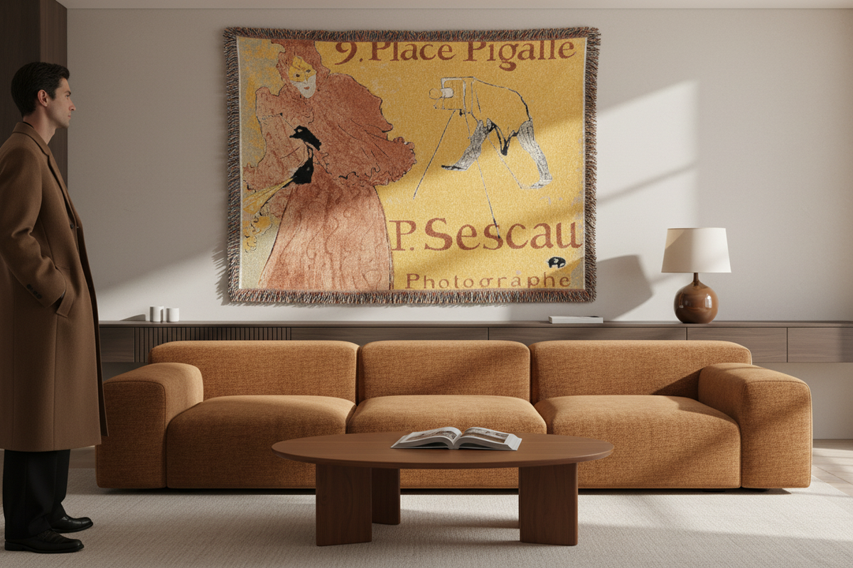 The Photographer Sescau — Toulouse-Lautrec Tapestry Blanket