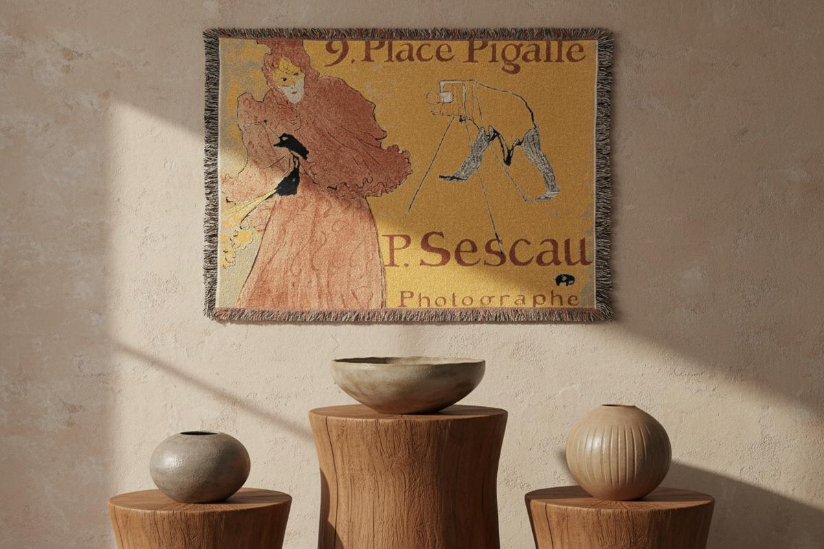 The Photographer Sescau — Toulouse-Lautrec Tapestry Blanket
