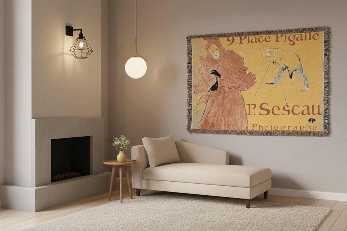 The Photographer Sescau — Toulouse-Lautrec Tapestry Blanket