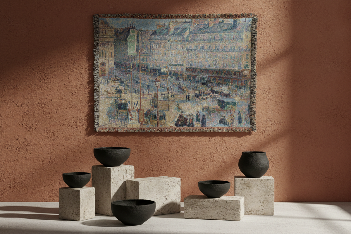 The Place du Havre, Paris — Pissarro Tapestry Blanket