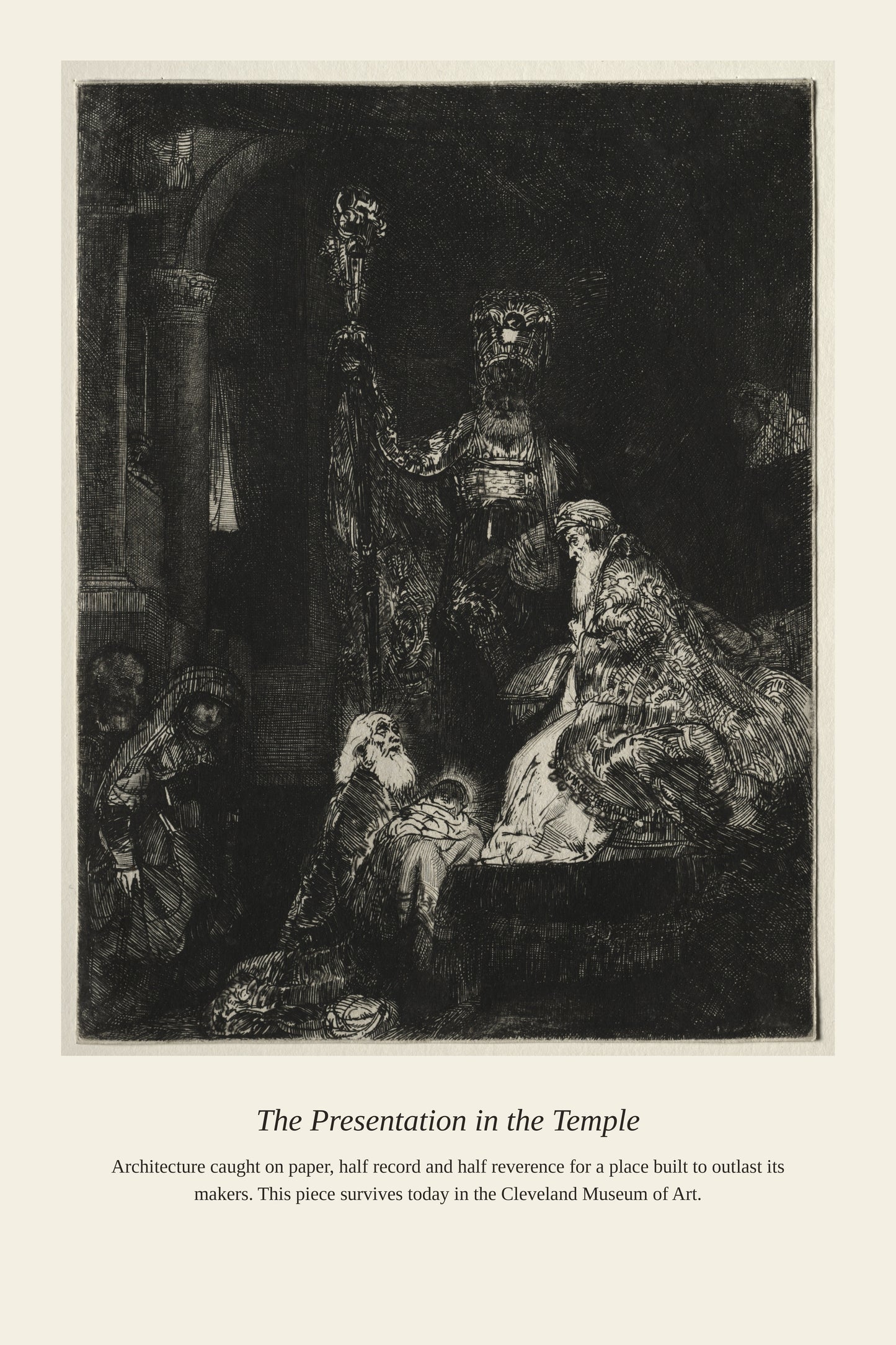 The Presentation in the Temple - Antique Architectural Print