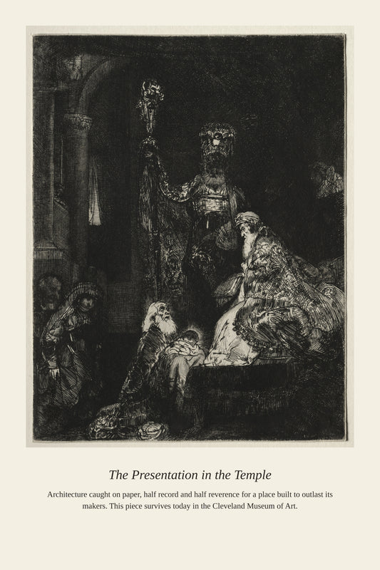 The Presentation in the Temple - Antique Architectural Print