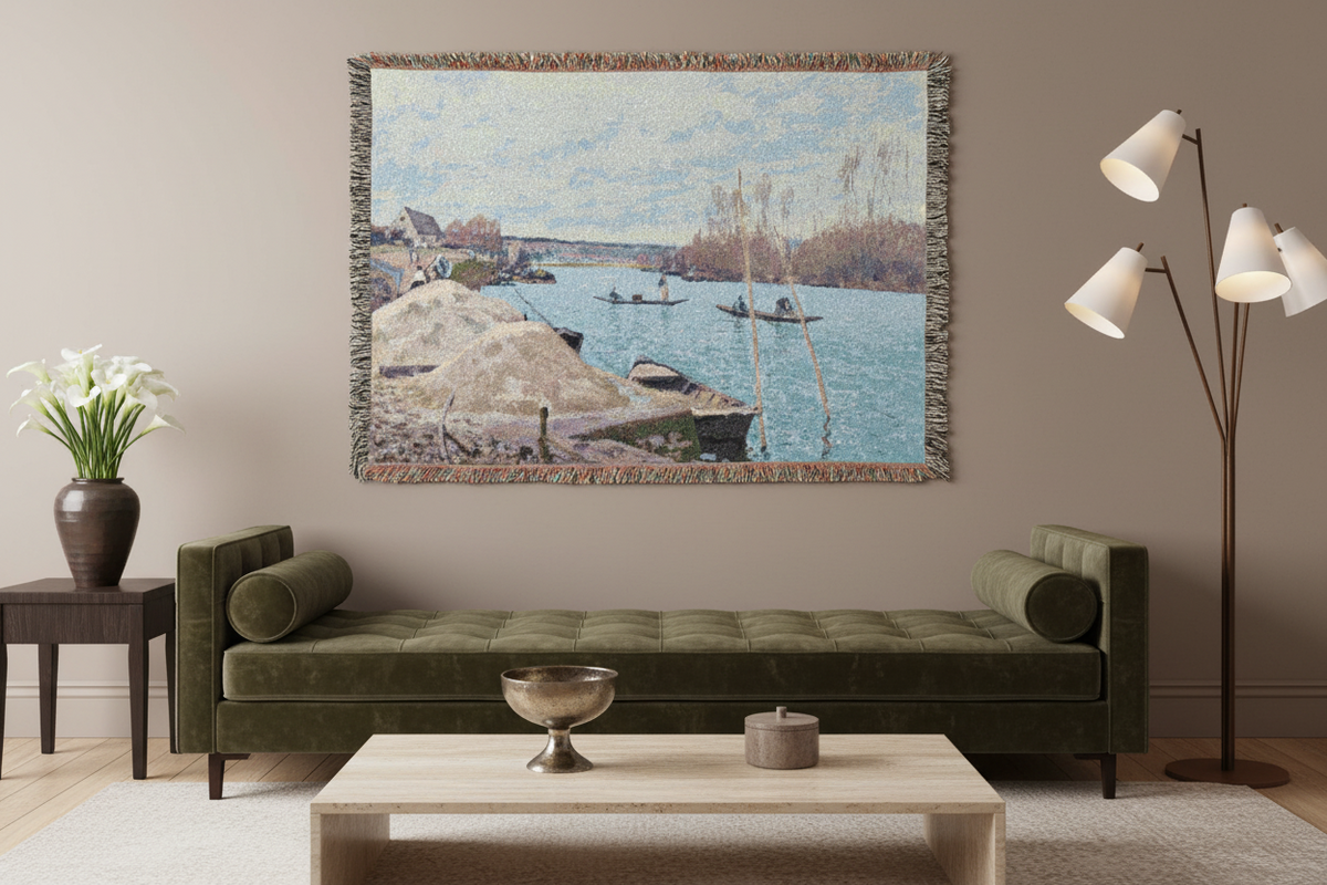 The Seine at Port-Marly — Sisley Tapestry Blanket