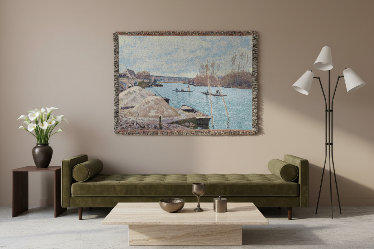 The Seine at Port-Marly — Sisley Tapestry Blanket
