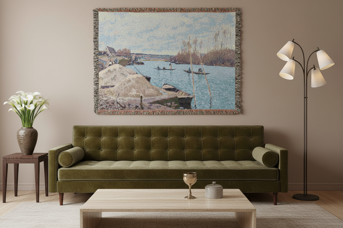 The Seine at Port-Marly — Sisley Tapestry Blanket