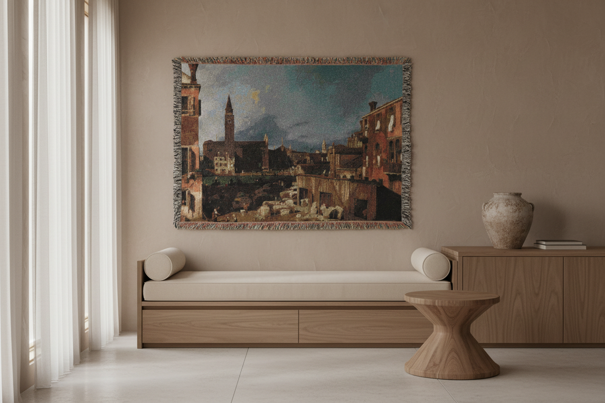 The Stonemason's Yard — Canaletto Tapestry Blanket
