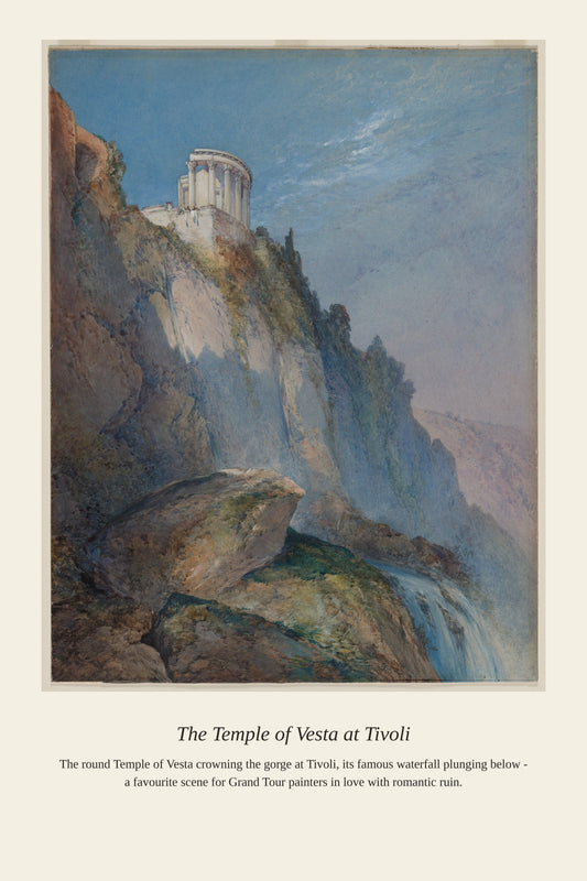 The Temple of Vesta at Tivoli - Antique Landscape Print
