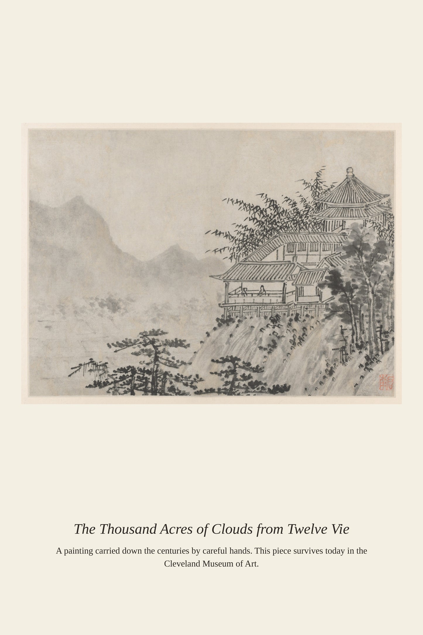 The Thousand Acres of Clouds from Twelve Vie - Antique Asian Art Print