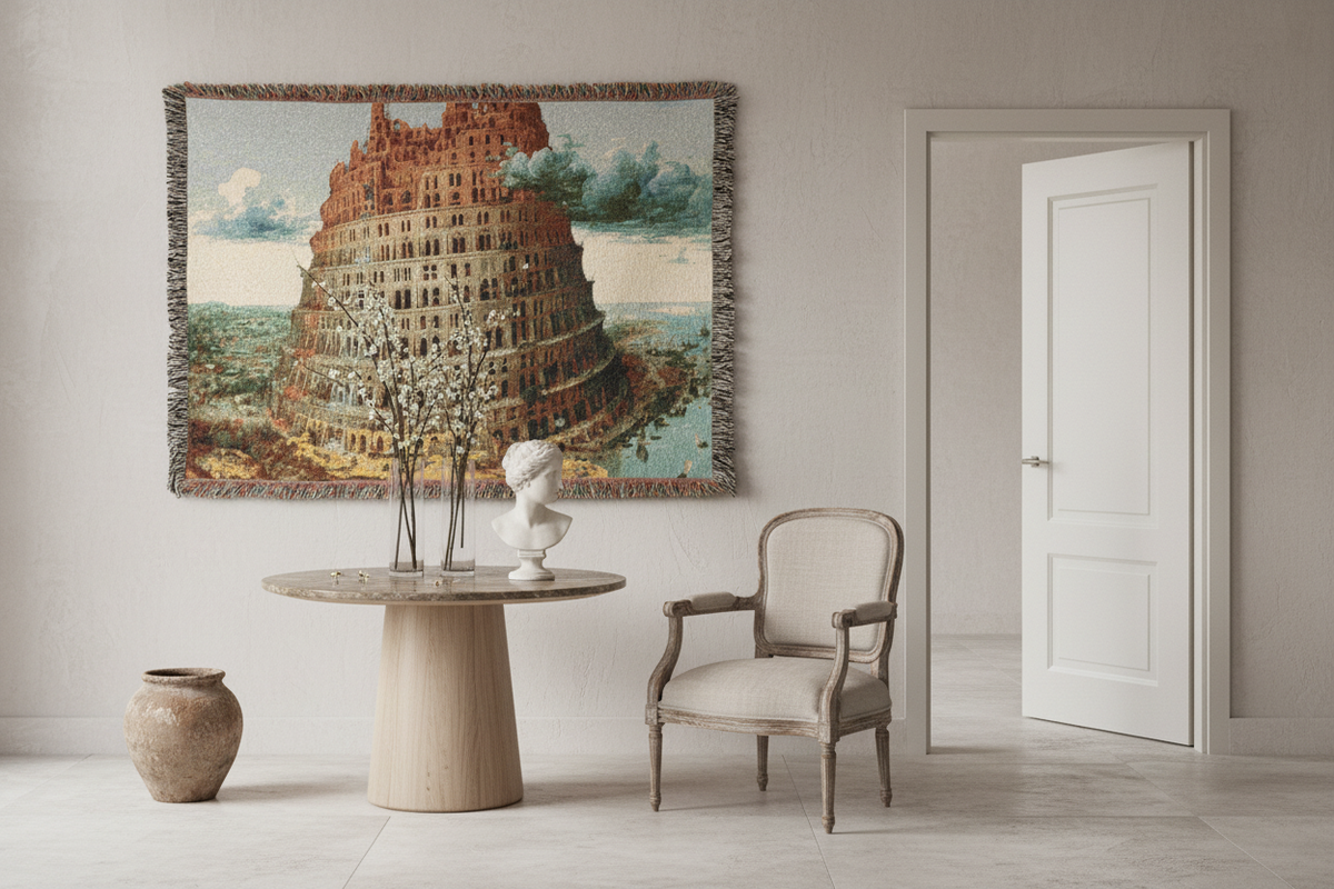 The Tower of Babel (Rotterdam) — Bruegel Tapestry Blanket