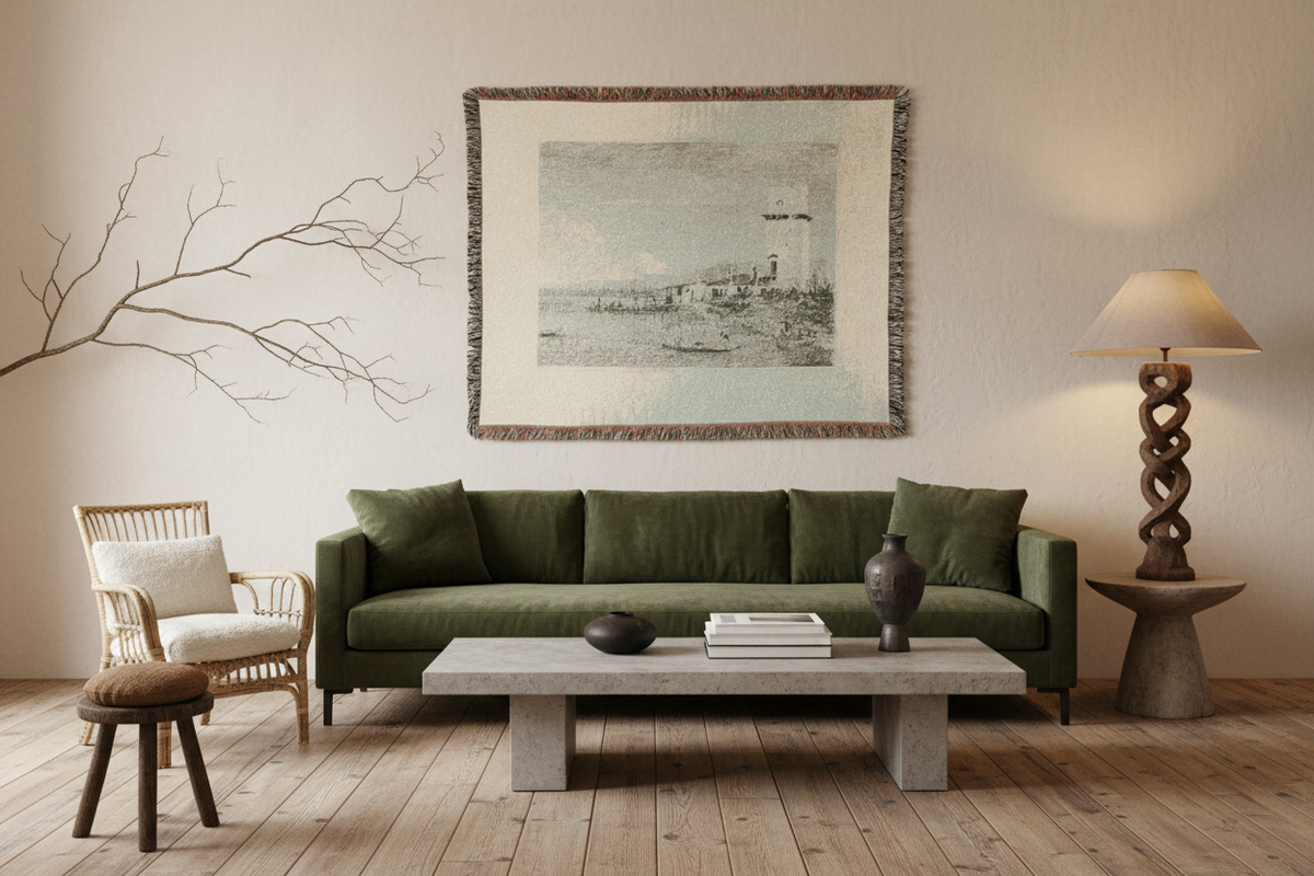 The Tower of Malghera — Canaletto Tapestry Blanket