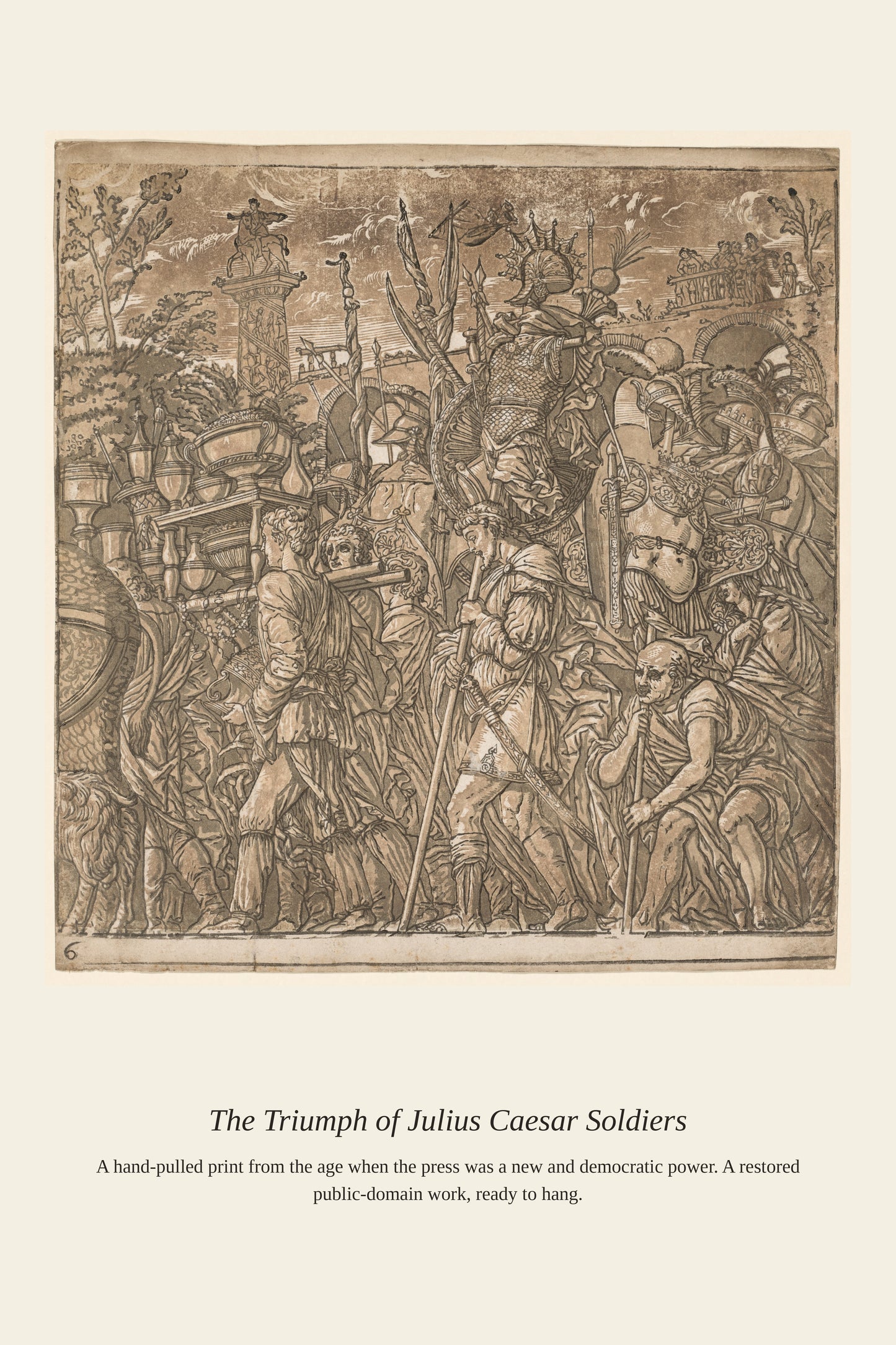 The Triumph of Julius Caesar Soldiers - Antique Historical Print