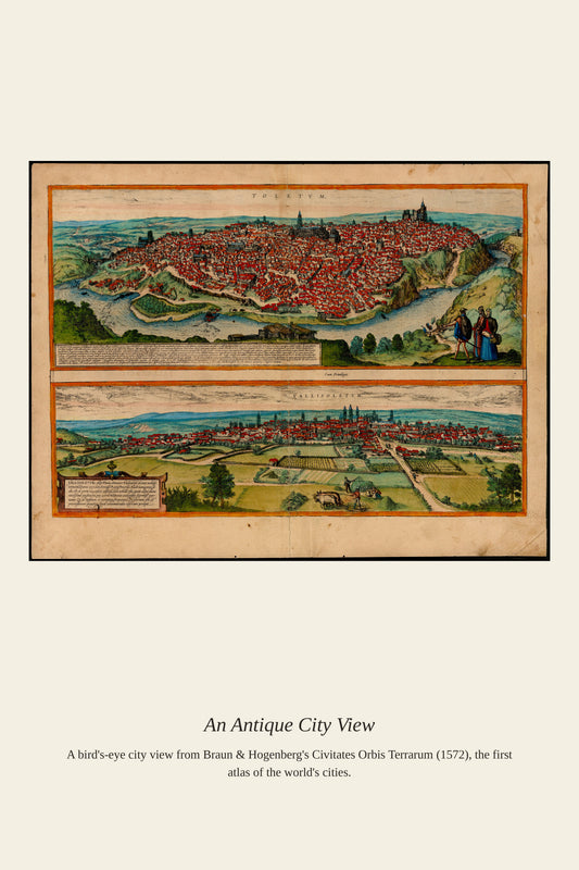 Toledo - Antique City Map Print