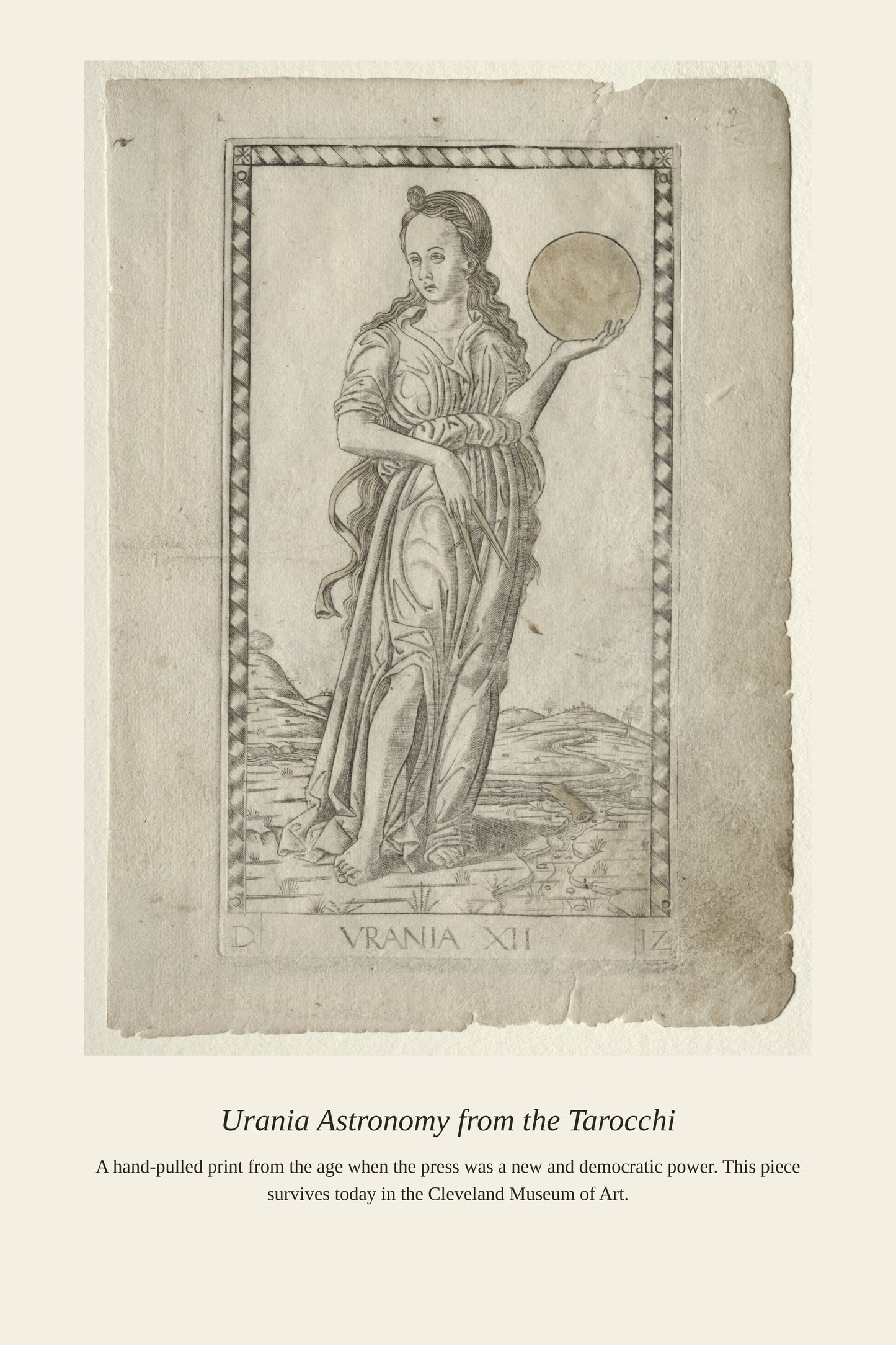 Urania, Mantegna Tarocchi - Antique Celestial Print