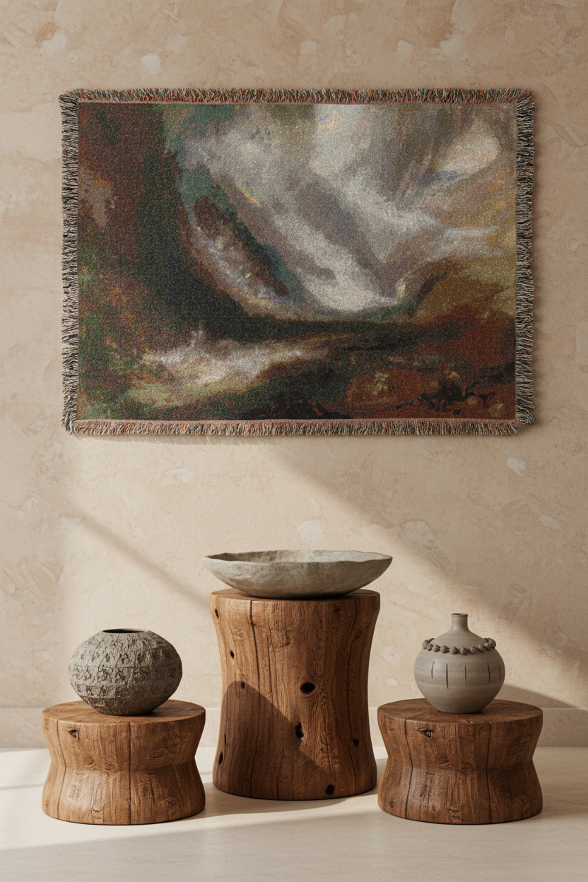 Valley of Aosta Snowstorm — Turner Tapestry Blanket