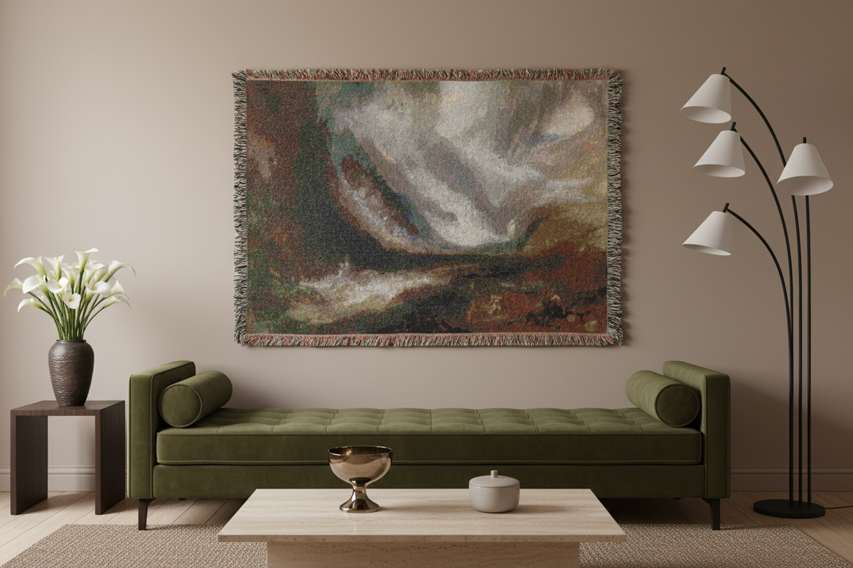 Valley of Aosta Snowstorm — Turner Tapestry Blanket