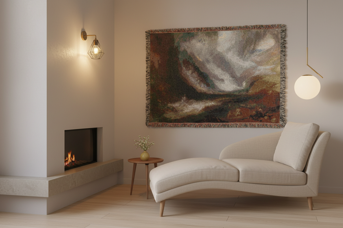 Valley of Aosta Snowstorm — Turner Tapestry Blanket