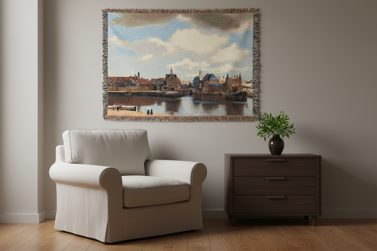 View of Delft — Vermeer Tapestry Blanket