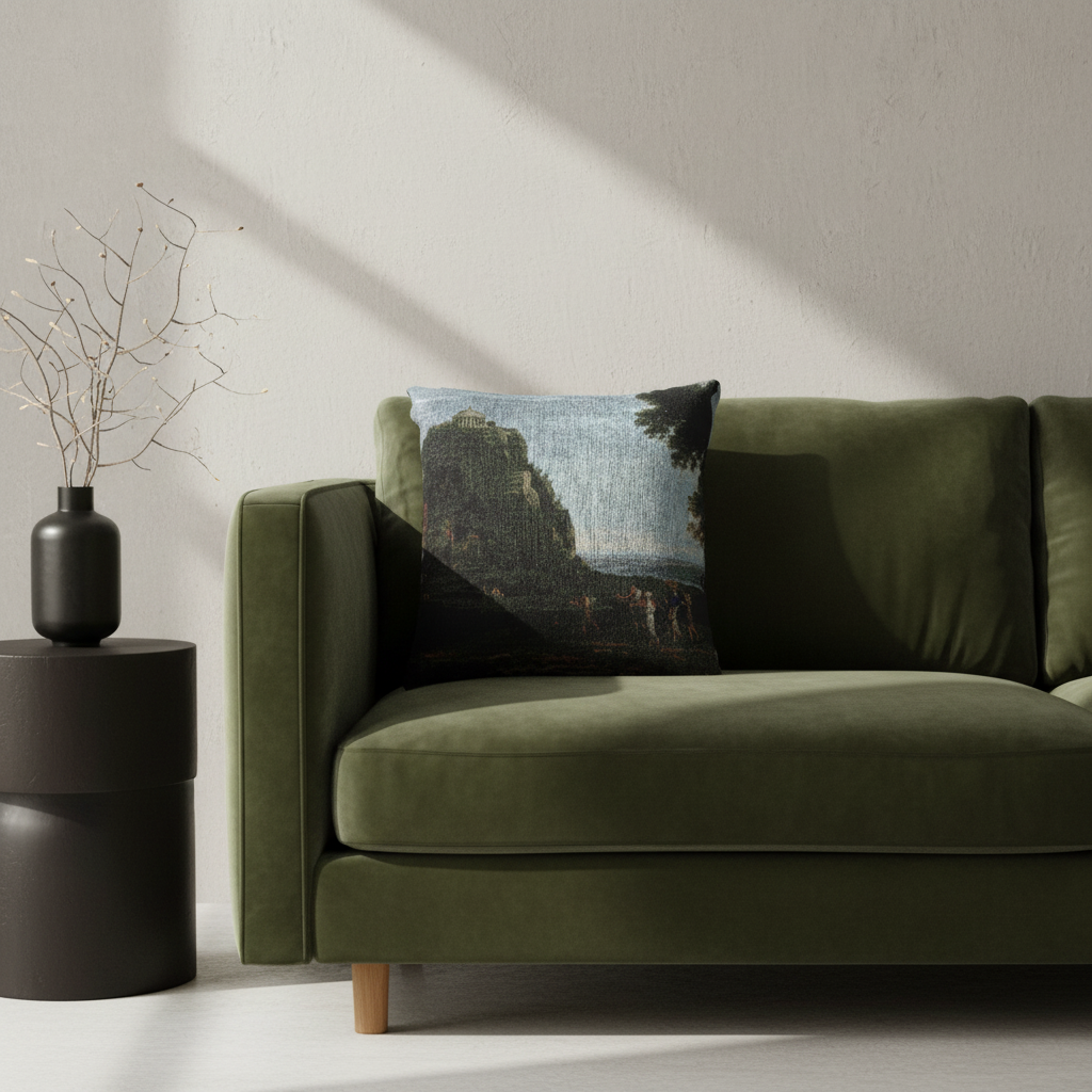 View of Delphi with a Procession — Lorrain Pillow