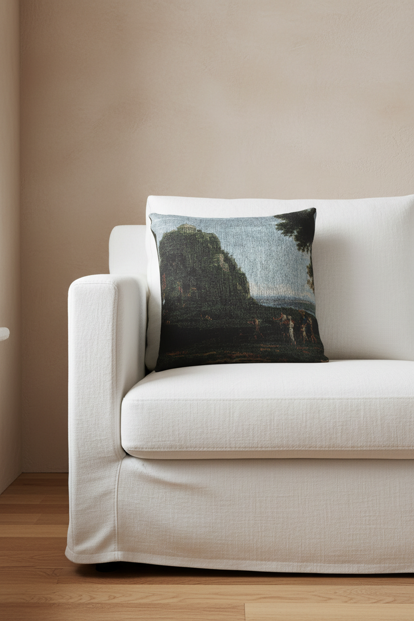 View of Delphi with a Procession — Lorrain Pillow