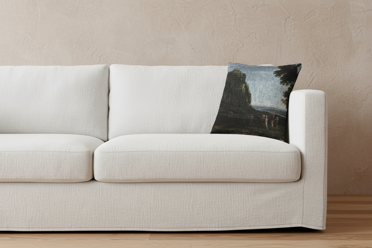 View of Delphi with a Procession — Lorrain Pillow