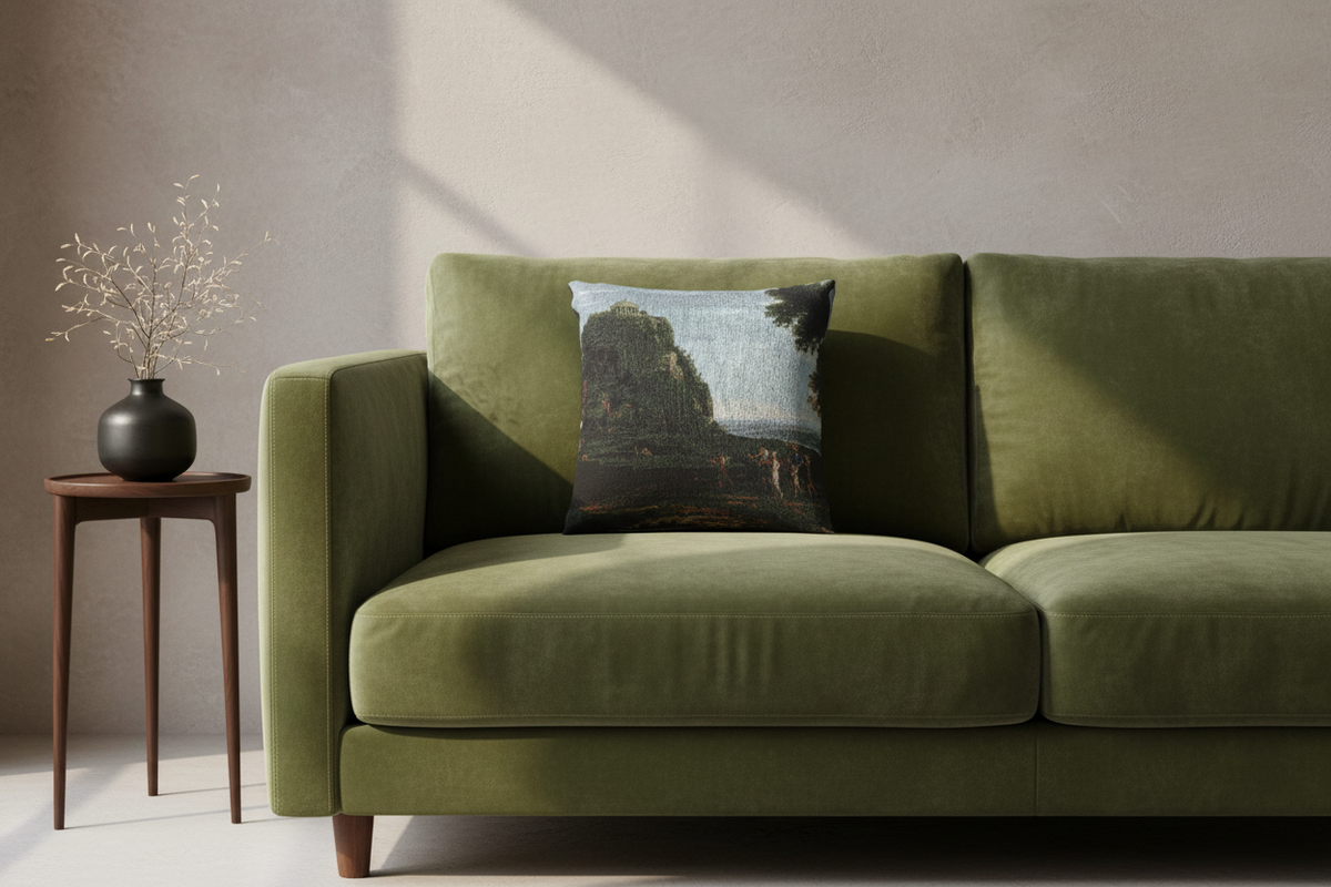 View of Delphi with a Procession — Lorrain Pillow