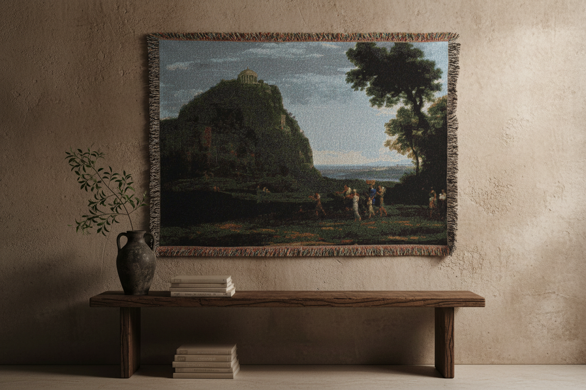 View of Delphi with a Procession — Lorrain Tapestry Blanket