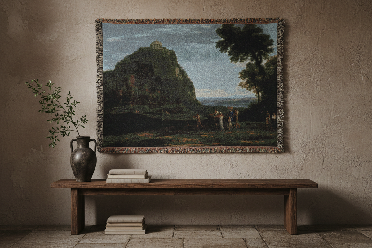 View of Delphi with a Procession — Lorrain Tapestry Blanket