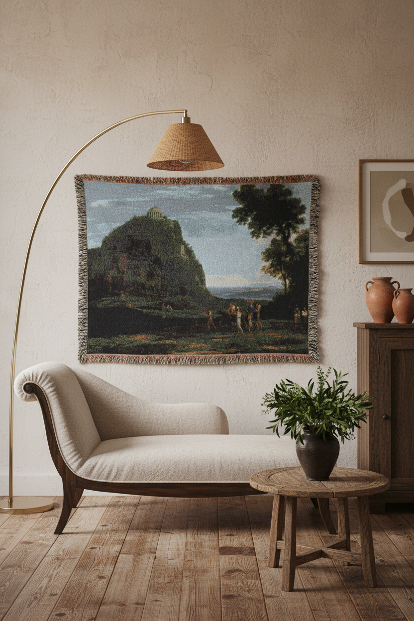 View of Delphi with a Procession — Lorrain Tapestry Blanket