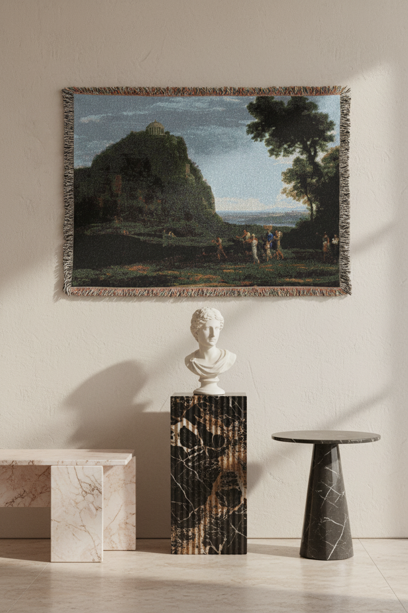 View of Delphi with a Procession — Lorrain Tapestry Blanket
