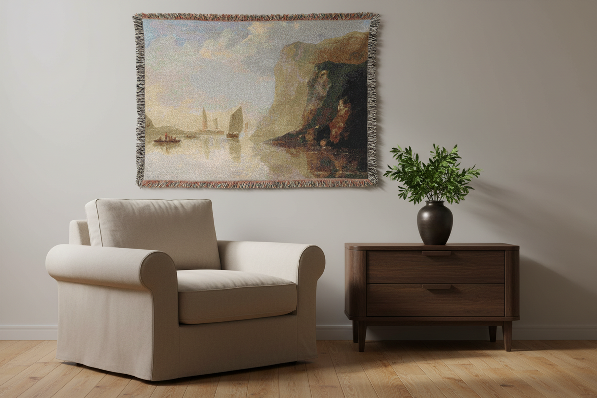 View on the Rhine — Cuyp Tapestry Blanket