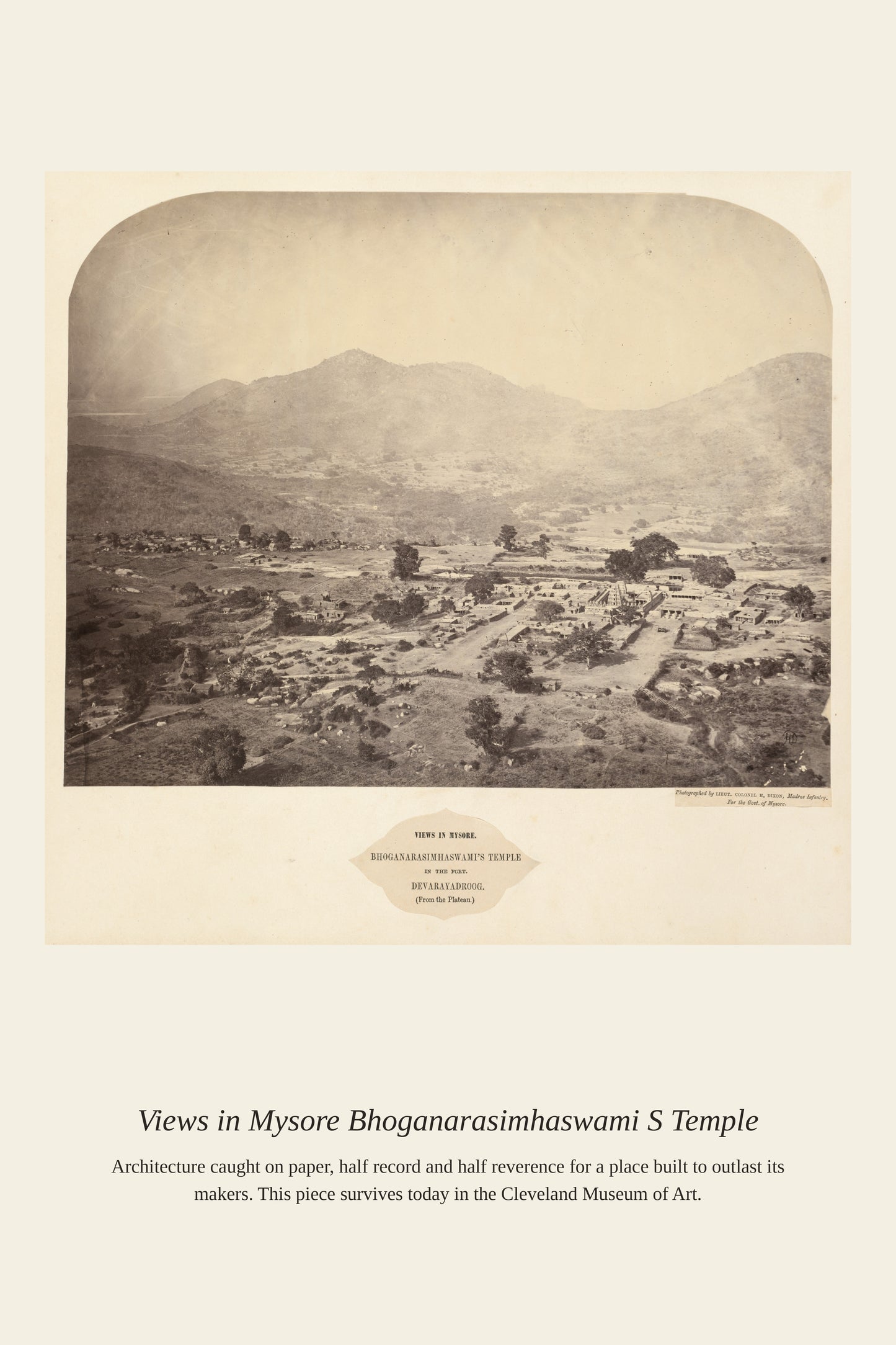 Views in Mysore Bhoganarasimhaswami's - Antique Architectural Print