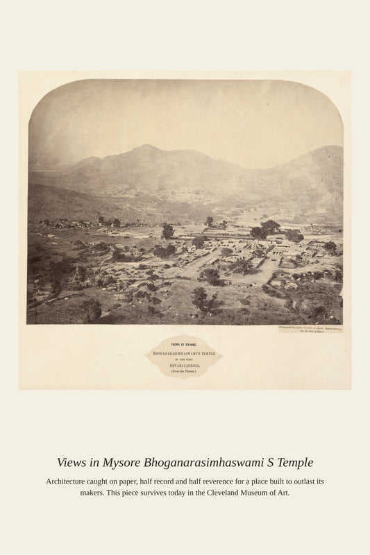 Views in Mysore Bhoganarasimhaswami's - Antique Architectural Print