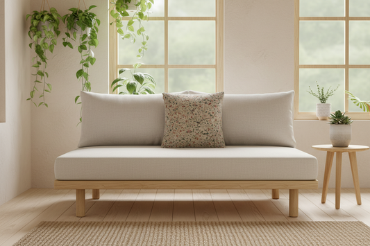 Wall Panel with Garden Urns, Birds, and Flowers Pillow