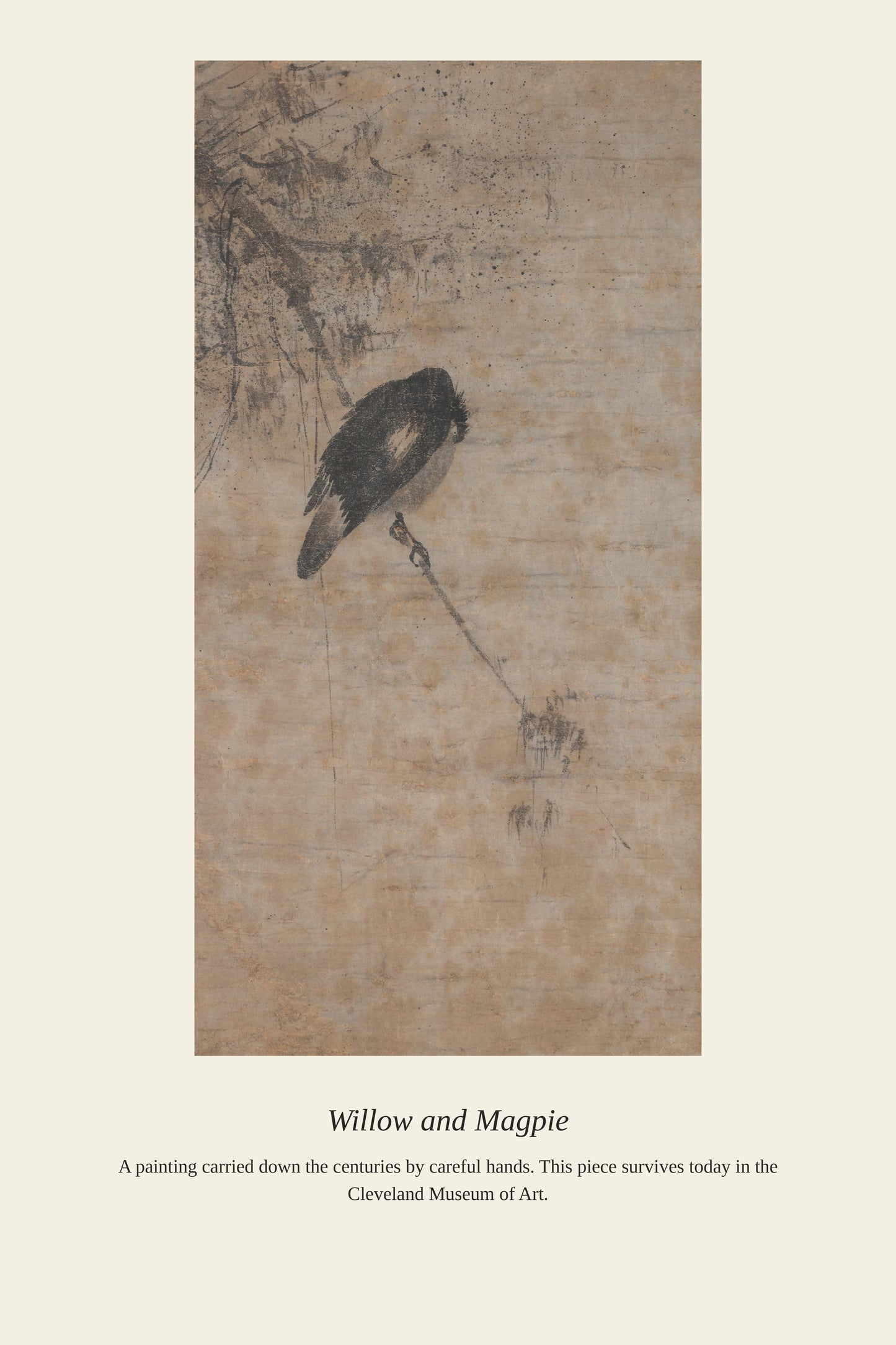 Willow and Magpie - Antique Asian Art Print