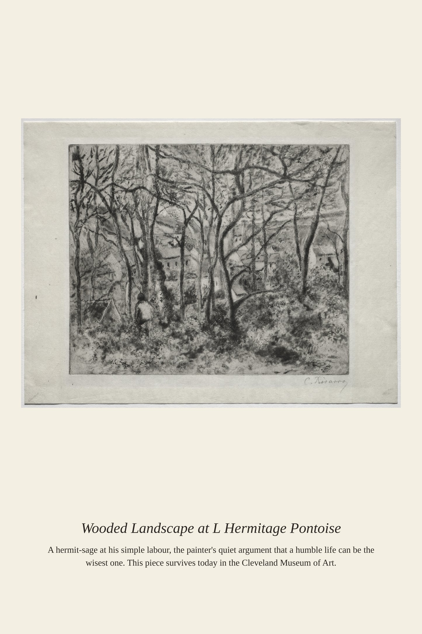 Wooded Landscape at L Hermitage Pontoise - Antique Landscape Print