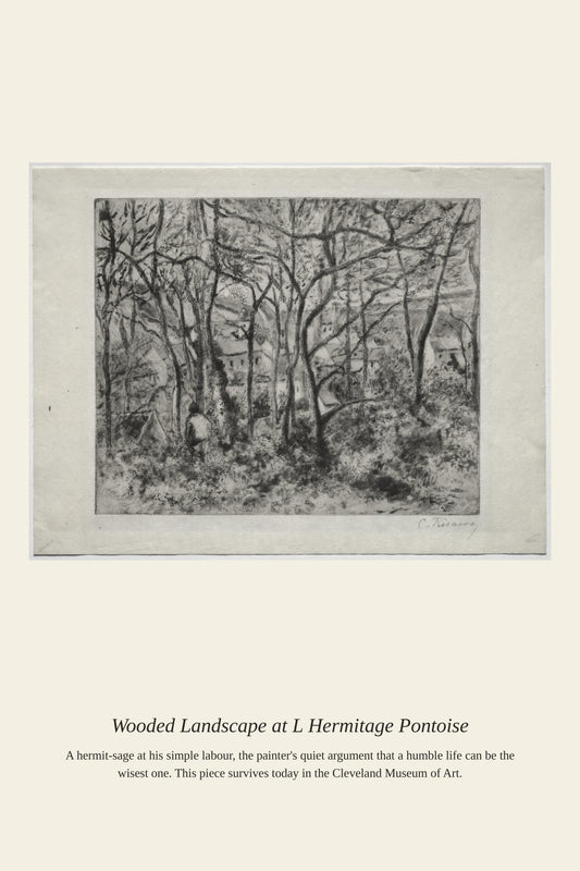 Wooded Landscape at L Hermitage Pontoise - Antique Landscape Print