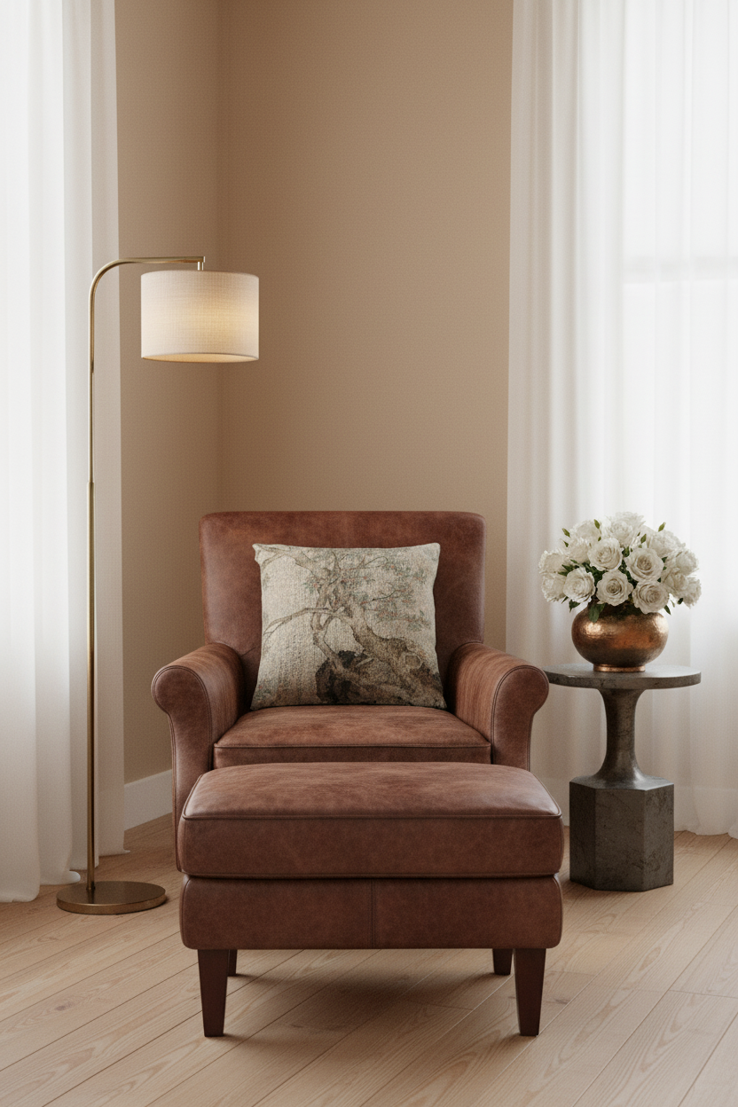 Yellow Chrysanthemums and Red Osmanthus Pillow