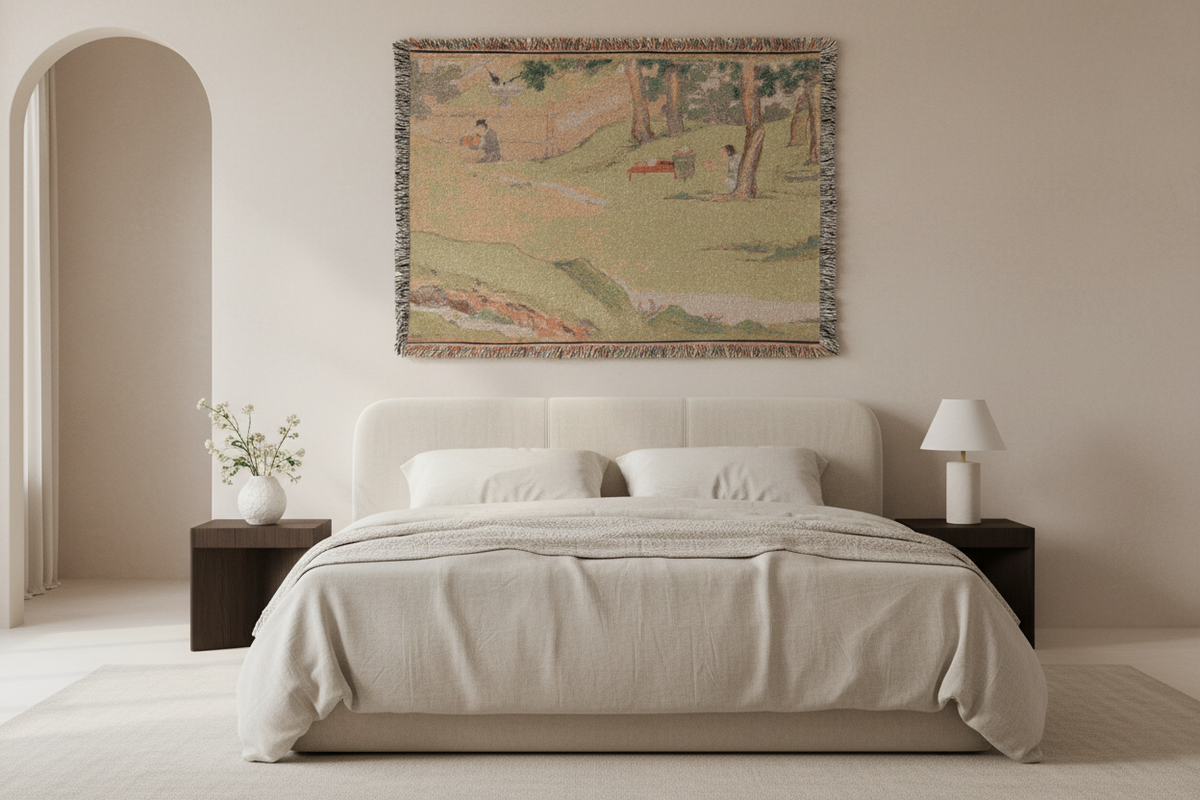 Zhao Mengfu Writing the Heart Sutra Tapestry Blanket