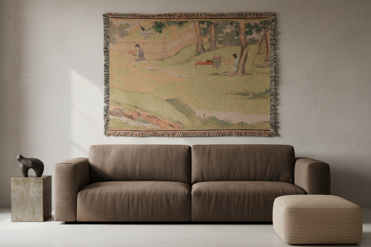Zhao Mengfu Writing the Heart Sutra Tapestry Blanket