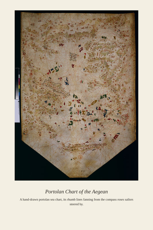 Aegean Portolan Viegas — a restored antique nautical chart print