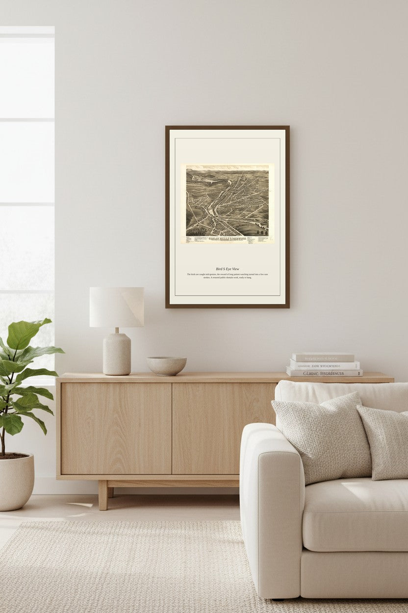 Bird's Eye View (4) — Antique Map Print