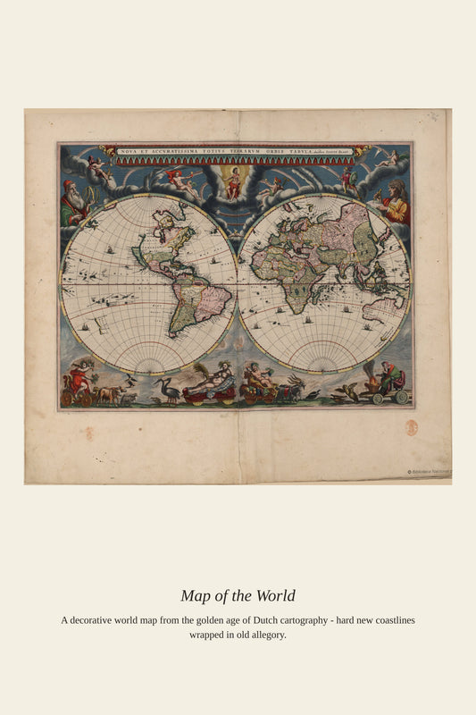 Blaeu World — a restored antique world map print