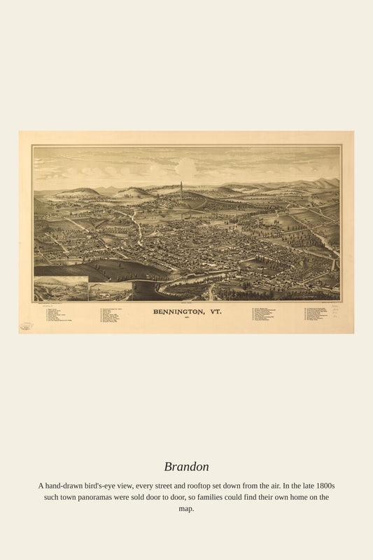 Brandon — a restored antique map print